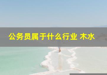 公务员属于什么行业 木水